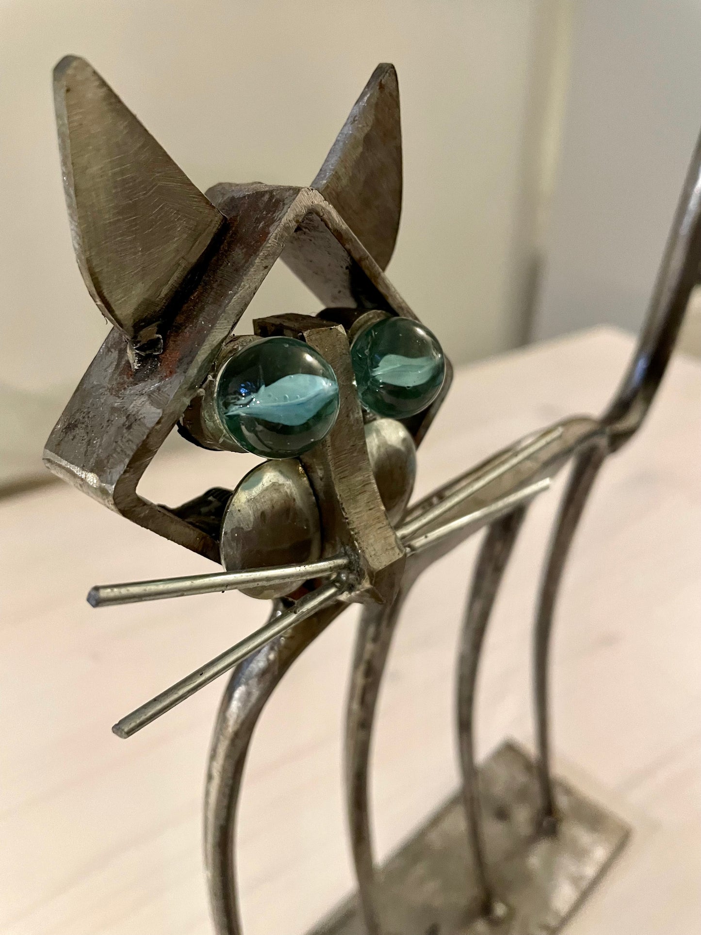 Cat Sculpture made of Recycled Iron