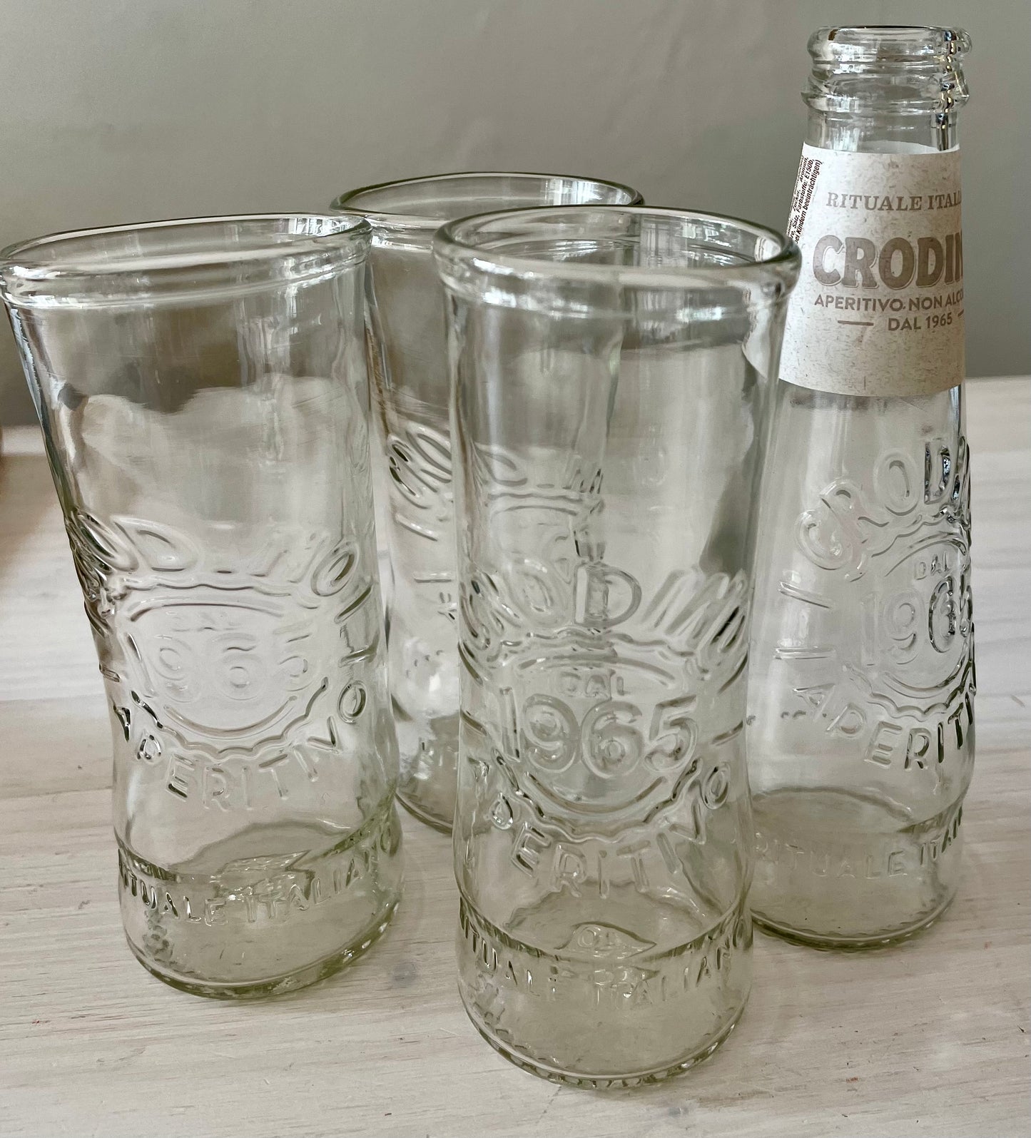 Recycled Crodino Bottle Glasses